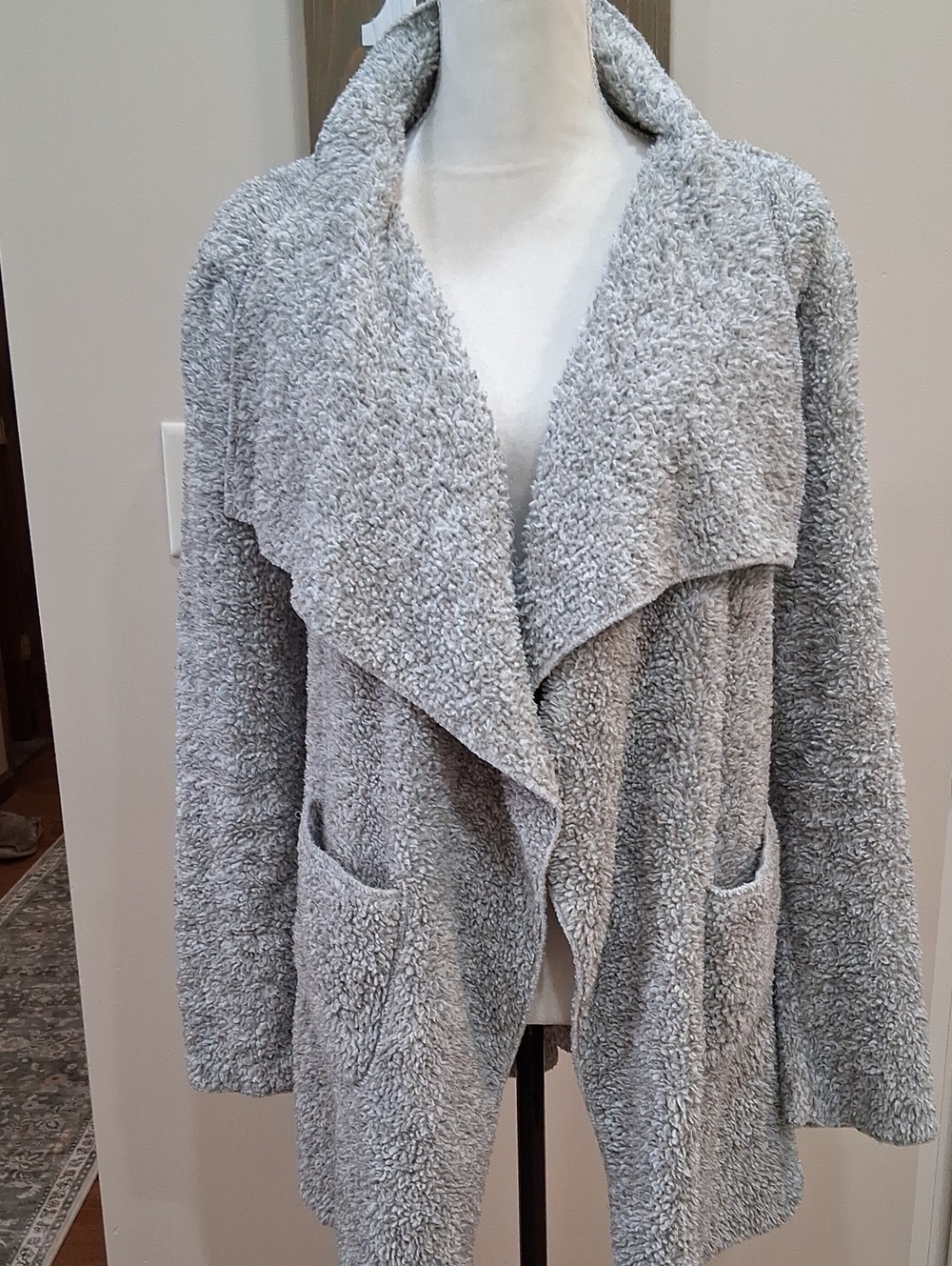 Soft Surroundings " Hugs" Grey Cozy Cardigan Size M